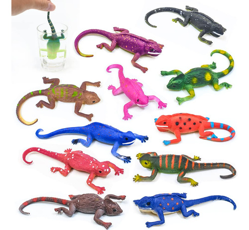 10pcs Figuras De Animales Lagarto, Juguete Que Cambia De Col