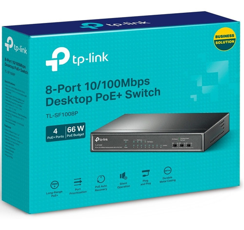 Switch 8 Puertos 10/100 (4 Puertos Poe+) Tl-sf1008p Tp Link