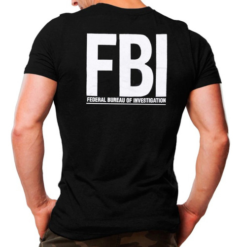 Camiseta Militar Estampada Fbi | Preta - Atack