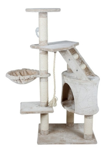 Mueble Ó Arbol Rascador Gato Con Casa Y Hamaca 120 Cm Gatos 