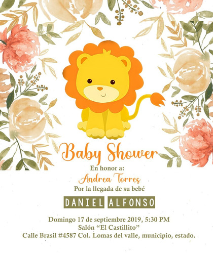 Invitación Digital Baby Shower - León