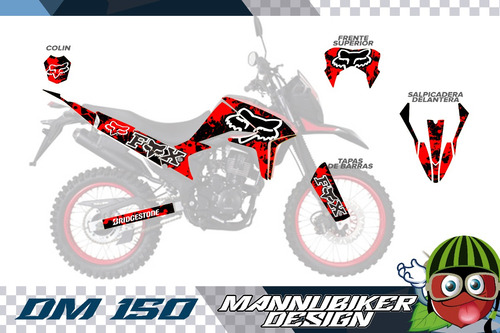 Dm 150 (hasta 2018) Rojo22 Vinil Skins Wrap  Laminado Enduro