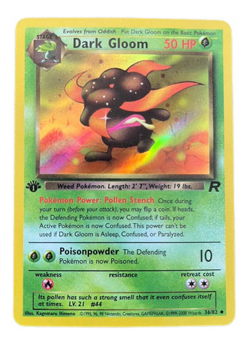 Pokemon Tcg Tarjeta, Dark Gloom, Pokemon 1997