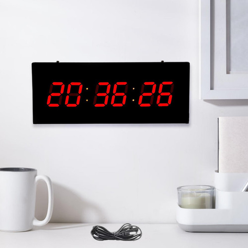 Reloj De Pared Digital Led, Reloj Despertador Rojo Digital