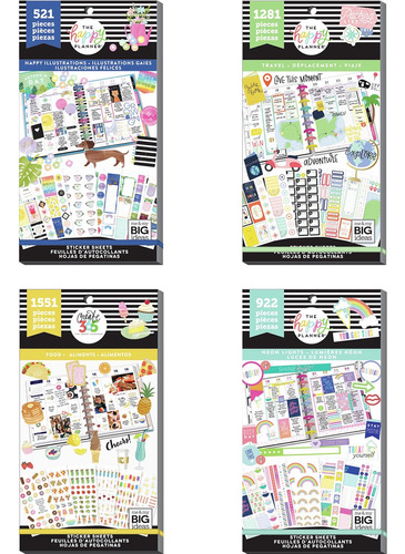 Etiquetas Adhesivas Stickers 30 Hojas Happy Planner Color Ilustraciones