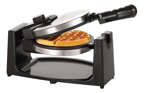 Máquina Para Hacer waffles Belgas Giratoria Antiadherente Bel Color Gris Oscuro