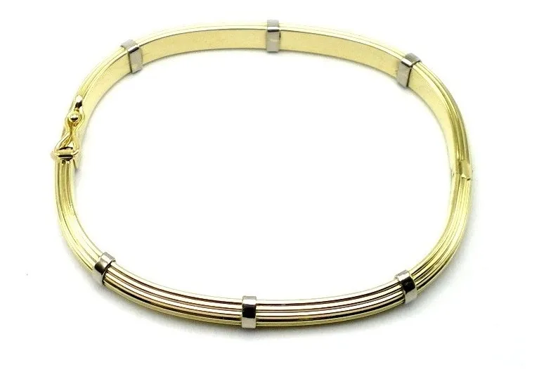 Esclava De Oro 18 Kt Bicolor