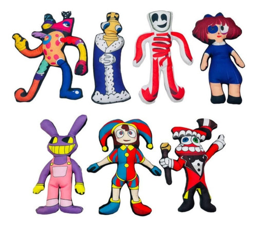 Peluche Digital Circus Todos Los Personajes Pack X7