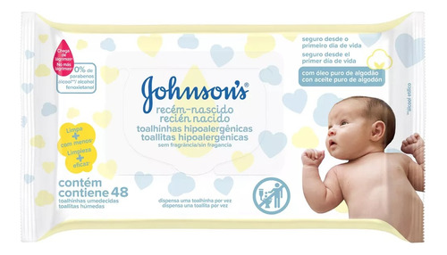 Toallitas Húmedas Johnson's Recién Nacido 48 U