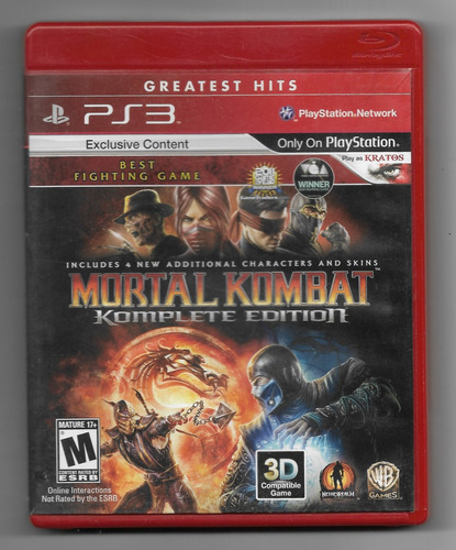 Mortal Kombat Komplete Edition Ps3 Fisico Usado