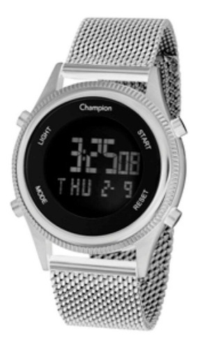 Relogio Feminino Digital Prata Pequeno Champion Original+nf