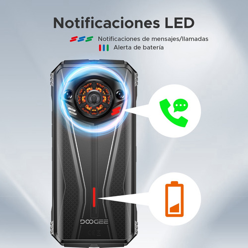 Celular Doogee S Punk Pro Teléfonos Móviles Resistentes 6,6 Fhd+ Ips 90hz 20gb Ram +512gb Rom Con Altavoz De 128 Db/desbloqueo Facial/nfc