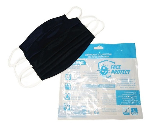 Cubrebocas Reutilizable, Lavable, Tricapa, Face Protect