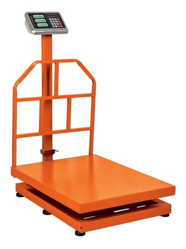 Báscula Electrónica De Plataforma 500kg Plegable Truper15733 Color Naranja