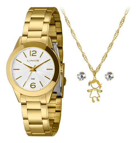Relógio Lince Feminino Lrg4744l34 K01tb2kx Dourado Fundo Branco