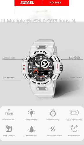 Smael Multi Function Waterproof Luminous Watch