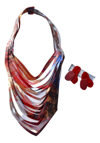 Collar Rojo, Diseño Argentino, Accesorio De Moda