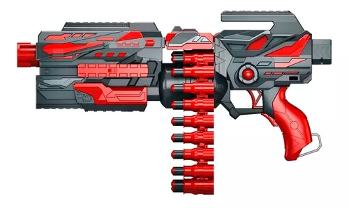 Metralhadora NERF com 4 dardos de 0foam &shooting exercise