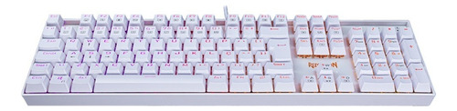 Teclado gamer Redragon Mitra Lunar White K551W QWERTY Outemu Red português Brasil cor branco com luz RGB