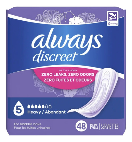 Always Discreet Incontinence Pads, Regular Length, 48ct Always Discreet - 48 - Pack - 48