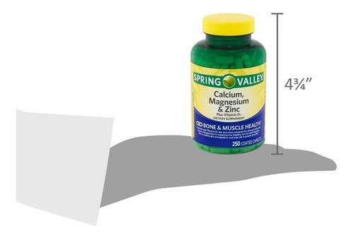 Calcio 1000 UI de magnesio 400 mg de Zind15 Spring Valley C/250 tabletas, sabor sin sabor