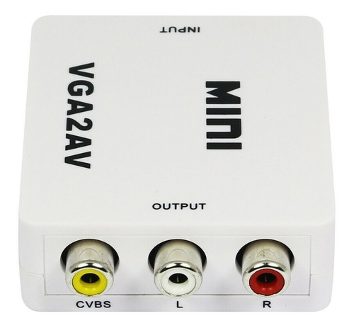 Convertidor Vga A Rca Conecte Pc Laptop Dvr A Tv Proyector