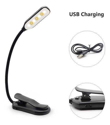 Imagen 7 de 9 de Recargable Libro Luz 7 Led Luz De Lectura Con 3