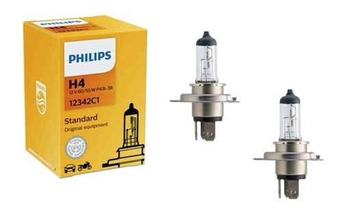 Lampada Halogena H4 12v 60w/55w Standard 12342c1 Philips Par