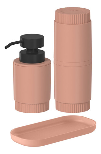 Set Porta Cepillo + Porta Jabon Baño Ou Kte130lrmf Naranja