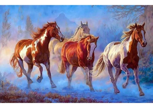 Pintura Numerada Cavalos Selvagens_p2