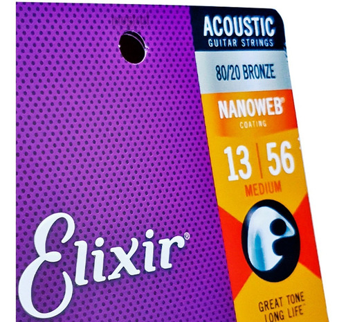 Encordoamento Elixir Violão Aço 0.13 Bronze Nanoweb 11102