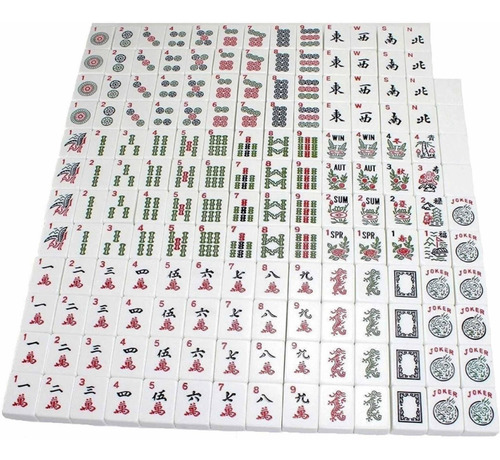 Imagen 3 de 5 de Juego De Mahjong 166 Piezas En Caja De Madera Y Bolso.