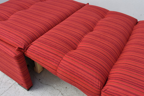Sillón Cama 1 Plaza Sin Apoya Brazo Rojo Rocky Rayado