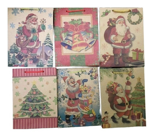 Bolsas Kraft Navidad 42x31x10 Cm. (docena). Xinyangimport.