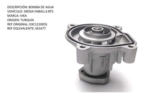 Bomba De Agua Skoda Fabia 1.6 Bts