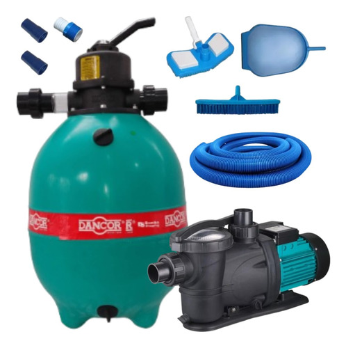 Bomba P/piscina 1/2cv C/filtro Dfr15 Dancor+ Kit Limp. Comp