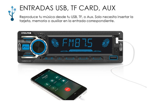 Imagen 2 de 5 de Kit Autoestereo Steelpro Bluetooth + Bocinas 6.5 Soundstream