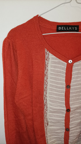 Saco Romántico De Manga Larga Con Botones Para Mujer Naranja 2 (Usado)