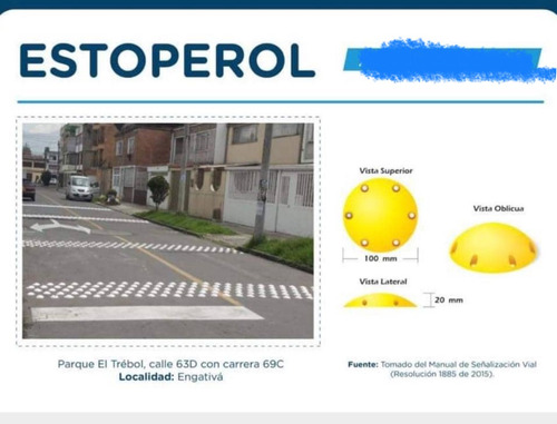 Tachas Estoperol 1caja De 100 Reductores De Velocidad