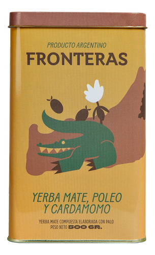 Yerba Mate Fronteras Poleo Y Cardamomo - Lata De 500gs