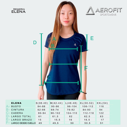 Imagen 5 de 5 de Remera Lauren Polycotton Pupera - Aerofit Sw