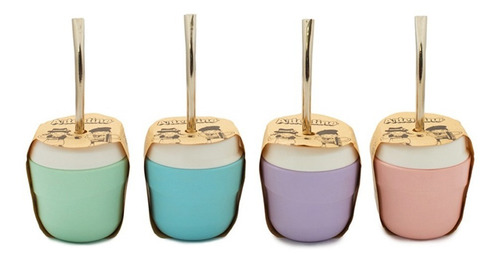Imagen 2 de 5 de Mate Pastel Bombilla Limpieza Vaciado Fácil Regalo Moderno