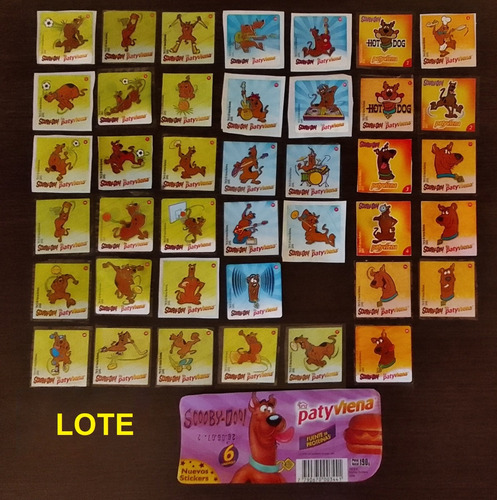 Lote 40 Stickers Y Envoltorio Scooby Doo Promo Patyviena