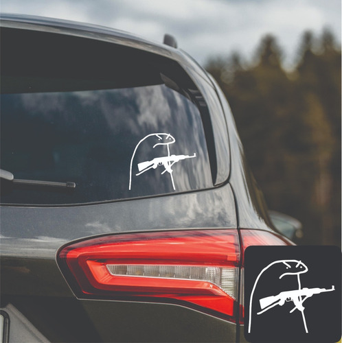 Sticker Para Auto Meme Flork Armado