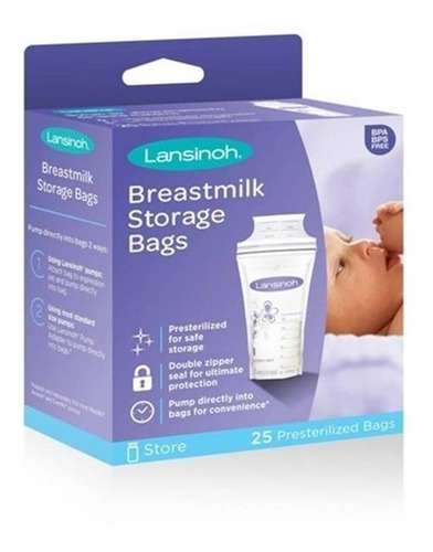 Lansinoh Bolsas Para Almacenar Leche Materna 25 Piezas