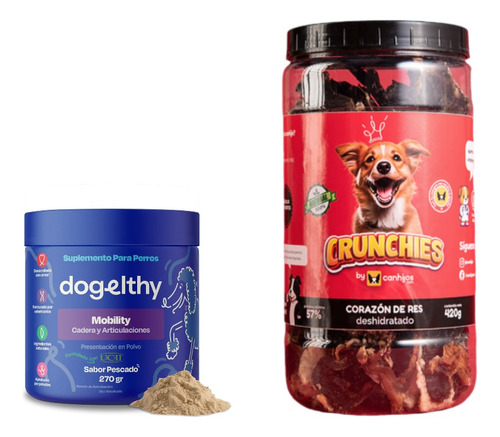 Doglethy Suplemento Mobility & Canhijos Corazon De Res Snack