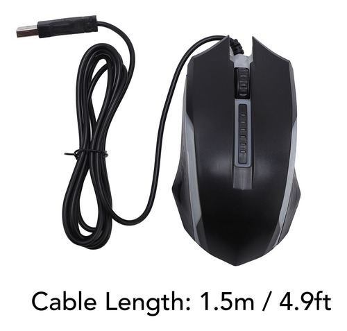 Mouse Com Fio De 1200 Dpi Com Fio Usb De 4,9 Pés Sensível A