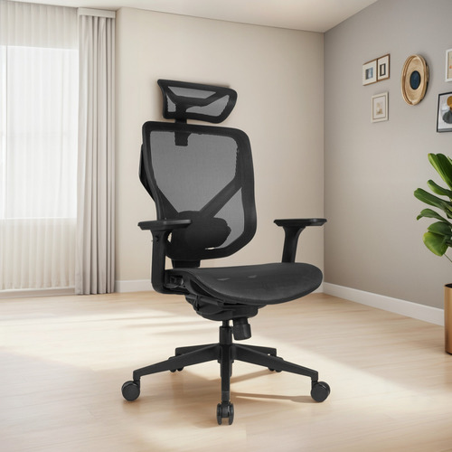 Cadeira Office Dt3 Unic-m Black - 13583-0 Cor Preto Material Do Estofamento Mesh Vintex-i