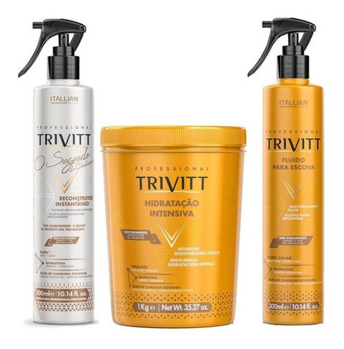 Kit Trivitt Hidratação 1kg E Fluído Para Escova E Segredo