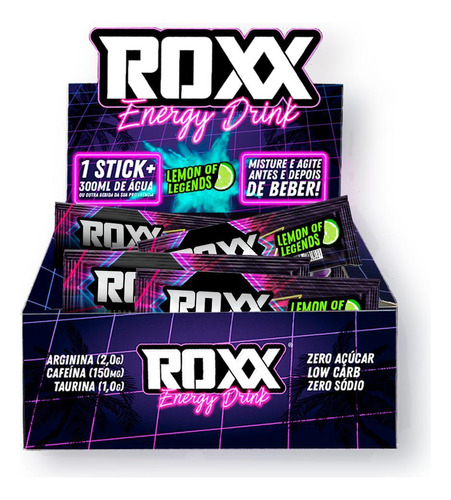 Caixa Sticks Roxx Energy Lemon Of Legends 20 Doses